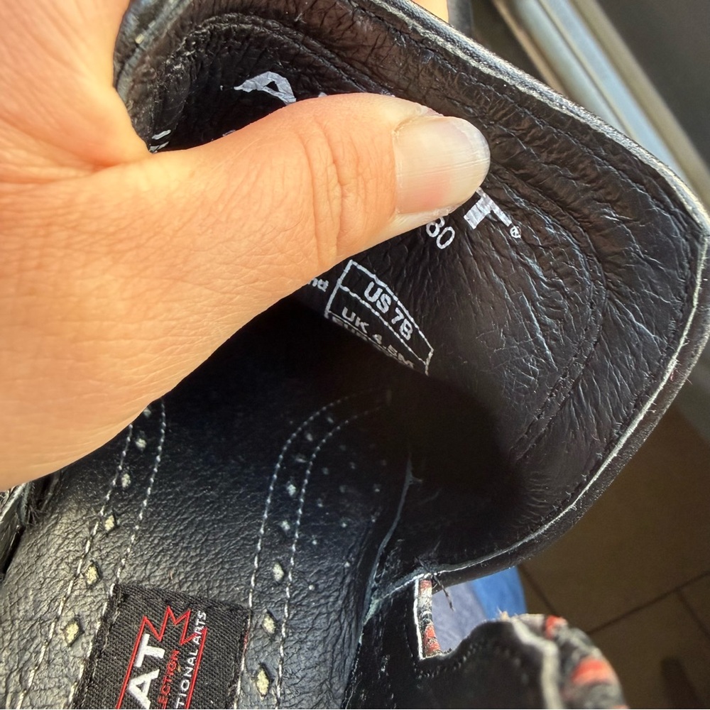 Ariat Black Ankle Booties with Red and Brown Western Stitching - Picture 10 of 11